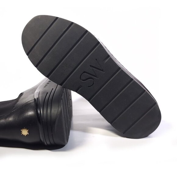 STUART WEITZMAN Boots Black Leather EVONNA BOOTS Women's 10.5 - Picture 7 of 7